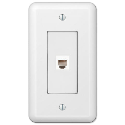 Devon White Steel - 1 Phone Jack Wallplate - Wallplate Warehouse 935PHW 070686581766 Phone Jacks