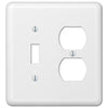 Devon White Steel - 1 Toggle / 1 Duplex Wallplate - Wallplate Warehouse 935TDW 070686401330 1 Toggle / 1 Duplex