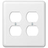 Devon White Steel - 2 Duplex Wallplate - Wallplate Warehouse 935DDW 070686401125 2 Duplex