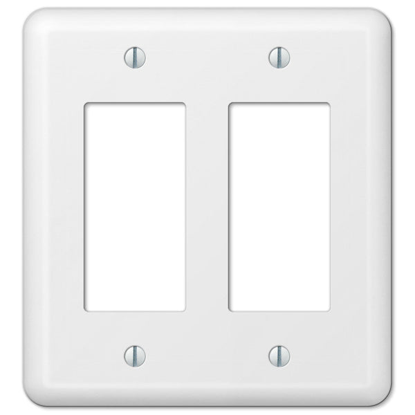 Devon White Steel - 2 Rocker Wallplate - Wallplate Warehouse 935RRW 070686400951 2 Rocker