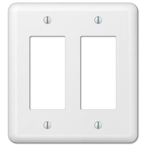 Devon White Steel - 2 Rocker Wallplate - Wallplate Warehouse 935RRW 070686400951 2 Rocker