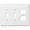Devon White Steel - 2 Toggle / 1 Duplex Wallplate - Wallplate Warehouse 935TTDW 070686579909 2 Toggle / 1 Duplex