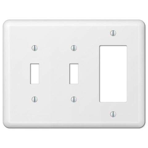 Devon White Steel - 2 Toggle / 1 Rocker Wallplate - Wallplate Warehouse 935TTRW 070686579916 2 Toggle / 1 Rocker
