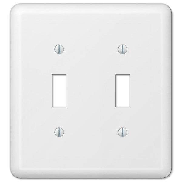 Devon White Steel - 2 Toggle Wallplate - Wallplate Warehouse 935TTW 070686400869 2 Toggle