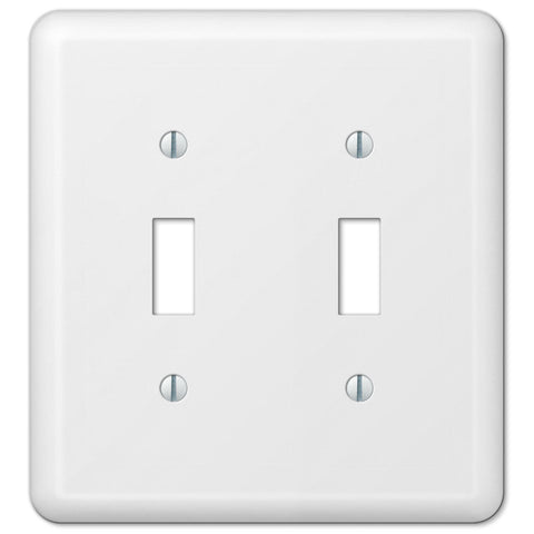 Devon White Steel - 2 Toggle Wallplate - Wallplate Warehouse 935TTW 070686400869 2 Toggle