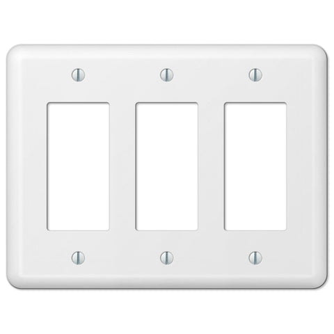 Devon White Steel - 3 Rocker Wallplate - Wallplate Warehouse 935RRRW 070686401149 3 Rocker