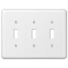 Devon White Steel - 3 Toggle Wallplate - Wallplate Warehouse 935TTTW 070686401200 3 Toggle