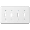 Devon White Steel - 4 Toggle Wallplate - Wallplate Warehouse 935T4W 070686400968 4 Toggle