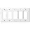 Devon White Steel - 5 Rocker Wallplate - Wallplate Warehouse 935R5W 070686579947 5 Rocker