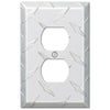 Diamond Plate Aluminum - 1 Duplex Wallplate - Wallplate Warehouse 955D 070686555101 1 Duplex