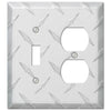 Diamond Plate Aluminum - 1 Toggle / 1 Duplex Wallplate - Wallplate Warehouse 955TD 070686557327 1 Toggle / 1 Duplex