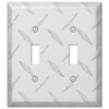 Diamond Plate Aluminum - 2 Toggle Wallplate - Wallplate Warehouse 955TT 070686555125 2 Toggle