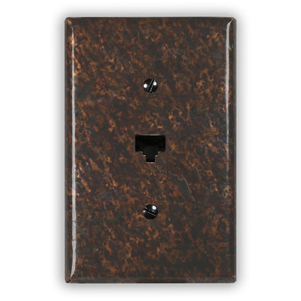 Distressed Dark Copper - 1 Data Jack Wallplate - Wallplate Warehouse DISDCOP1DJ 819332021658