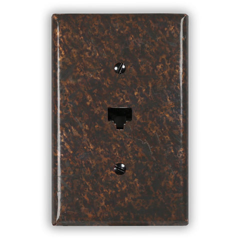 Distressed Dark Copper - 1 Data Jack Wallplate - Wallplate Warehouse DISDCOP1DJ 819332021658