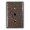 Distressed Dark Copper - 1 Phone Jack Wallplate - Wallplate Warehouse DISDCOP1PJ 819332021641