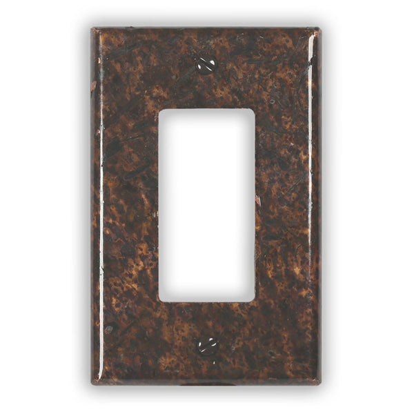 Distressed Dark Copper - 1 Rocker Wallplate - Wallplate Warehouse DISDCOP1R 819332021498 1 Rocker
