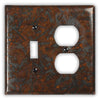 Distressed Dark Copper - 1 Toggle / 1 Duplex Wallplate - Wallplate Warehouse DISDCOP1T1D 819332021559 1 Toggle / 1 Duplex