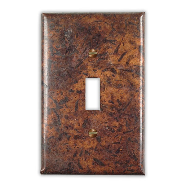 Distressed Dark Copper - 1 Toggle Wallplate - Wallplate Warehouse DISDCOP1T 819332021443 1 Toggle