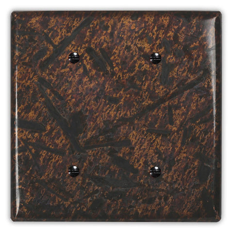 Distressed Dark Copper - 2 Blank Wallplate - Wallplate Warehouse DISDCOP2B 819332021627 2 Blank