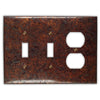 Distressed Dark Copper - 2 Toggle / 1 Duplex Wallplate - Wallplate Warehouse DISDCOP2T1D 819332021580 2 Toggle / 1 Duplex