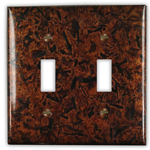 Distressed Dark Copper - 2 Toggle Wallplate - Wallplate Warehouse DISDCOP2T 819332021450 2 Toggle