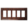 Distressed Dark Copper - 5 Rocker Wallplate - Wallplate Warehouse DISDCOP5R 819332021535 5 Rocker
