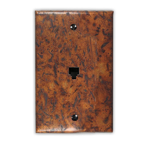 Distressed Light Copper - 1 Phone Jack Wallplate - Wallplate Warehouse DISLCOP1PJ 819332021887