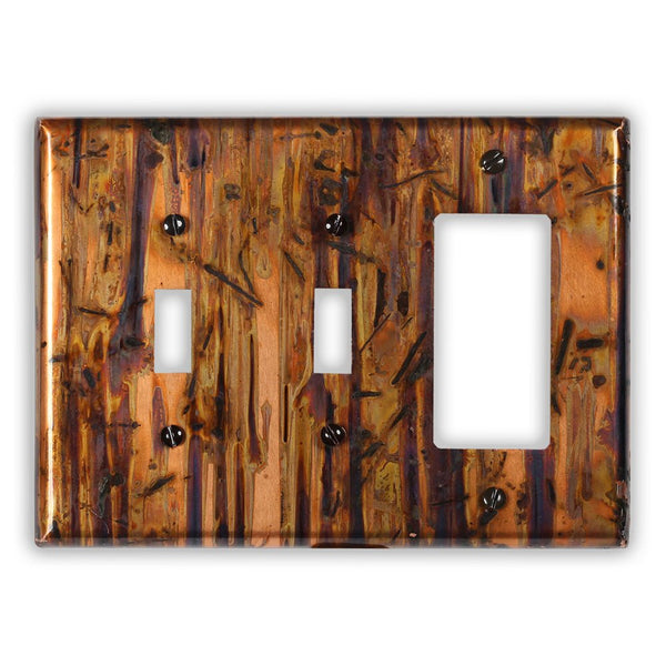 Distressed Light Copper - 2 Toggle / 1 Rocker Wallplate - Wallplate Warehouse DISLCOP2T1R 819332021818 2 Toggle / 1 Rocker