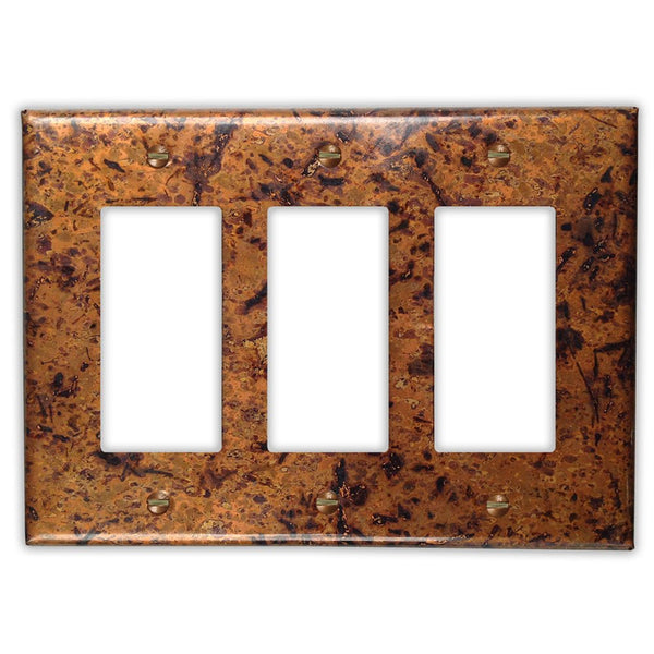 Distressed Light Copper - 3 Rocker Wallplate - Wallplate Warehouse DISLCOP3R 819332021757 3 Rocker