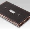 Egg & Dart Aged Bronze Cast - 2 Toggle / 1 Rocker Wallplate - Wallplate Warehouse 90TTRVB 070686557907 2 Toggle / 1 Rocker