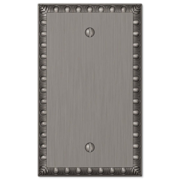 Egg & Dart Antique Nickel Cast - 1 Blank Wallplate - Wallplate Warehouse 90BAN 070686557853 1 Blank