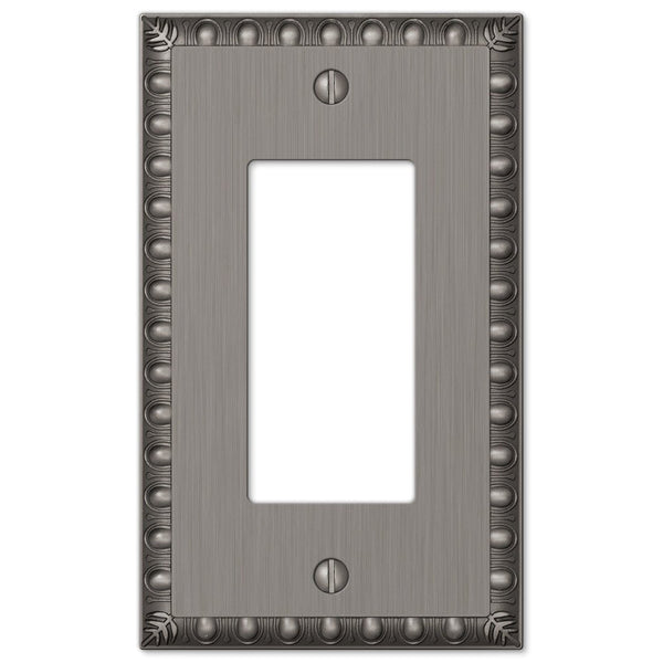 Egg & Dart Antique Nickel Cast - 1 Rocker Wallplate - Wallplate Warehouse 90RAN 070686554500 1 Rocker
