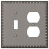 Egg & Dart Antique Nickel Cast - 1 Toggle / 1 Duplex Wallplate - Wallplate Warehouse 90TDAN 070686554531 1 Toggle / 1 Duplex