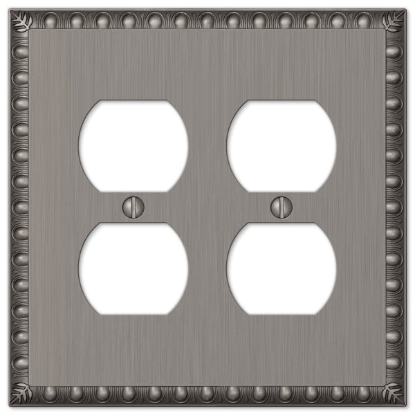 Egg & Dart Antique Nickel Cast - 2 Duplex Wallplate - Wallplate Warehouse 90DDAN 070686555583 2 Duplex