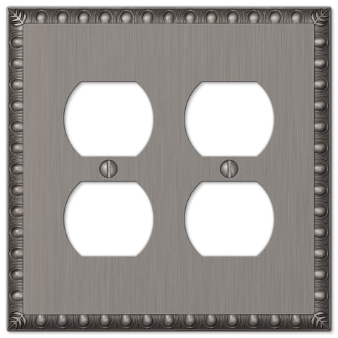 Egg & Dart Antique Nickel Cast - 2 Duplex Wallplate - Wallplate Warehouse 90DDAN 070686555583 2 Duplex