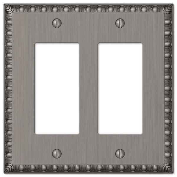 Egg & Dart Antique Nickel Cast - 2 Rocker Wallplate - Wallplate Warehouse 90RRAN 070686554548 2 Rocker