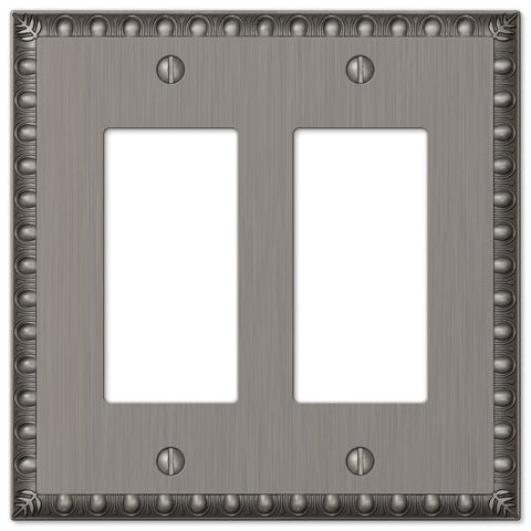 Egg & Dart Antique Nickel Cast - 2 Rocker Wallplate - Wallplate Warehouse 90RRAN 070686554548 2 Rocker