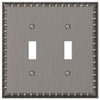 Egg & Dart Antique Nickel Cast - 2 Toggle Wallplate - Wallplate Warehouse 90TTAN 070686554517 2 Toggle