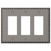 Egg & Dart Antique Nickel Cast - 3 Rocker Wallplate - Wallplate Warehouse 90RRRAN 070686554555 3 Rocker