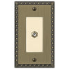Egg & Dart Brushed Brass Cast - 1 Cable Jack Wallplate - Wallplate Warehouse 90CXBB 070686581667 Cable Jacks