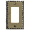 Egg & Dart Brushed Brass Cast - 1 Rocker Wallplate - Wallplate Warehouse 90RBB 070686556610 1 Rocker