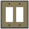 Egg & Dart Brushed Brass Cast - 2 Rocker Wallplate - Wallplate Warehouse 90RRBB 070686565049 2 Rocker