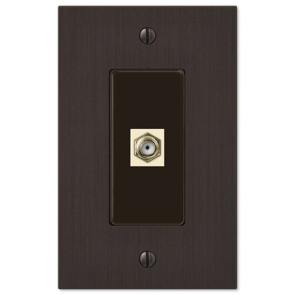 Elan Aged Bronze Cast - 1 Cable Jack Wallplate - Wallplate Warehouse 55CXDB 070686581179 Cable Jacks