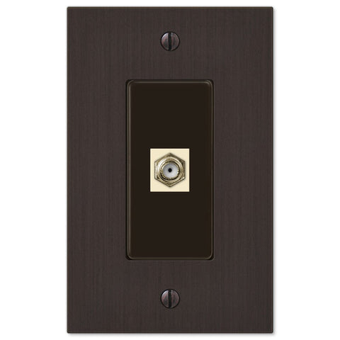 Elan Aged Bronze Cast - 1 Cable Jack Wallplate - Wallplate Warehouse 55CXDB 070686581179 Cable Jacks