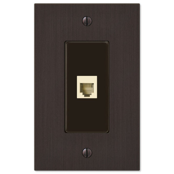 Elan Aged Bronze Cast - 1 Phone Jack Wallplate - Wallplate Warehouse 55PHDB 070686581209 Phone Jacks