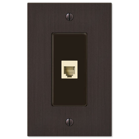 Elan Aged Bronze Cast - 1 Phone Jack Wallplate - Wallplate Warehouse 55PHDB 070686581209 Phone Jacks