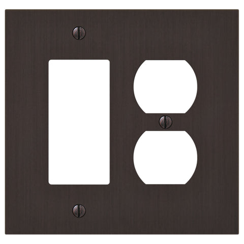 Elan Aged Bronze Cast - 1 Rocker / 1 Duplex Wallplate - Wallplate Warehouse 55RDDB - B 070686020395 1 Rocker / 1 Duplex