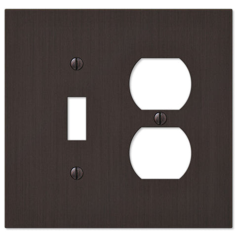 Elan Aged Bronze Cast - 1 Toggle / 1 Duplex Wallplate - Wallplate Warehouse 55TDDB 070686573389 1 Toggle / 1 Duplex