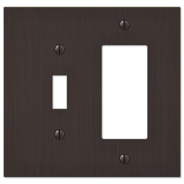 Elan Aged Bronze Cast - 1 Toggle / 1 Rocker Wallplate - Wallplate Warehouse 55TRDB 070686573396 1 Toggle / 1 Rocker