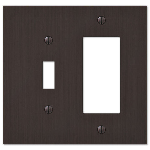 Elan Aged Bronze Cast - 1 Toggle / 1 Rocker Wallplate - Wallplate Warehouse 55TRDB 070686573396 1 Toggle / 1 Rocker